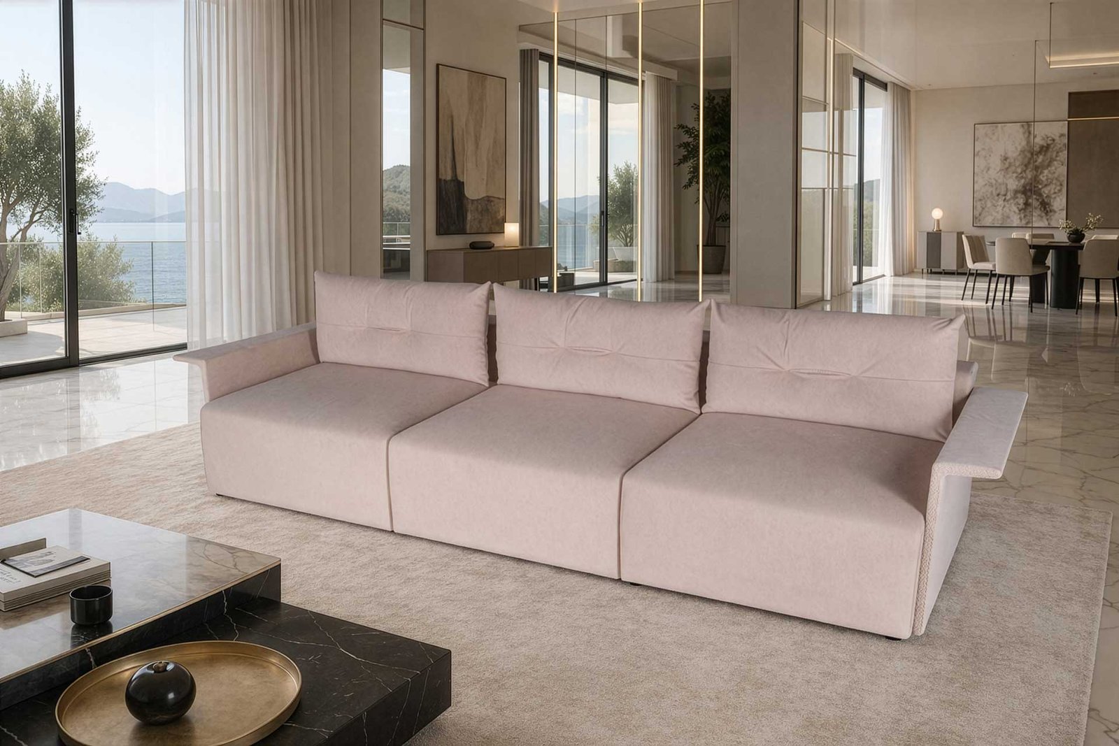 Gerades Sofa 340 cm